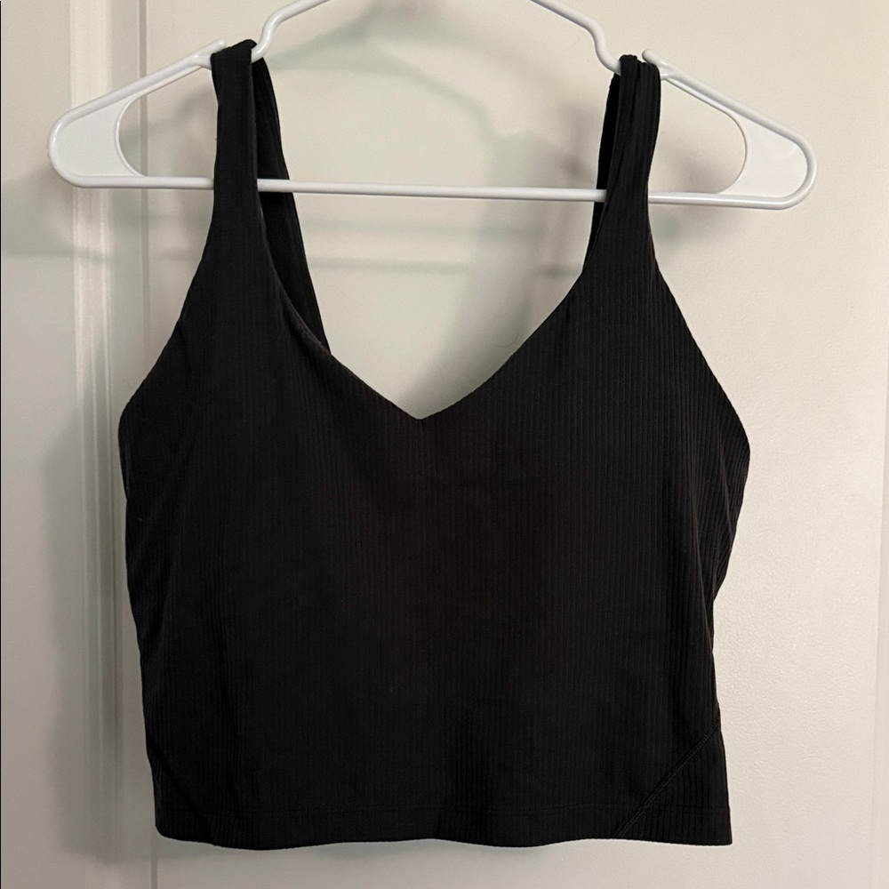 lululemon athletica dark gray Ribbed V-Neck Crop Tank